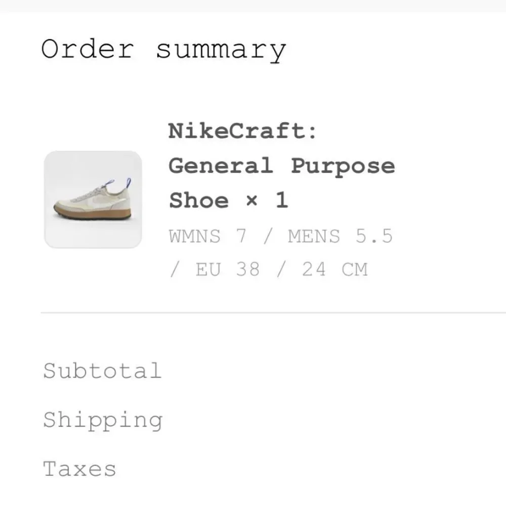 NEW Nike x Tom Sachs Nikecraft General Purpose Sneakers Shoes 7 Beige White Blue